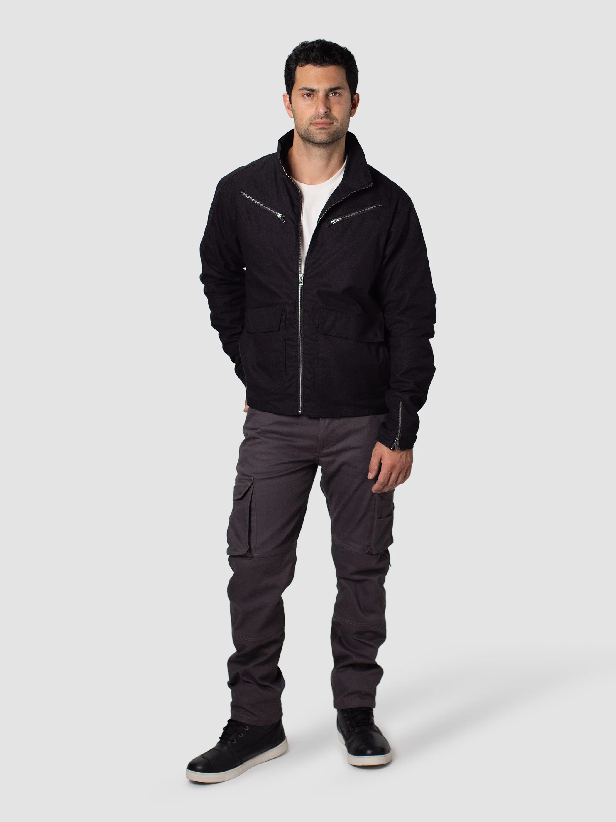 Men's Waxed McQueen Armored Jacket-Bark - Image 4